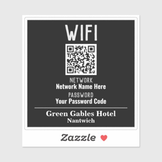 WiFi-instructies met QR-code Sticker (Vel)