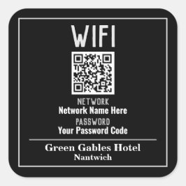 WiFi-instructies met QR-code Vierkante Sticker
