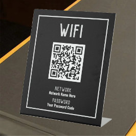 WiFi-instructies met voetafdruk QR-code Reclamebord Met Voetstuk