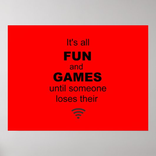 WiFi Internet Poster verliezen - Rood (Voorkant)