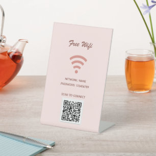 WiFi internet qr-code scan om verbinding te maken  Reclamebord Met Voetstuk