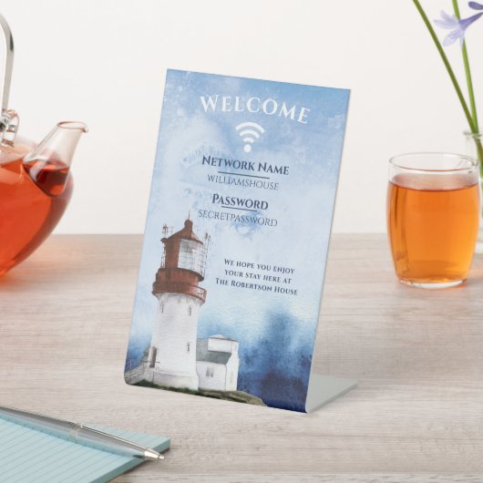 WiFi Internet Wachtwoord Strand Verhuur Licht Huis Reclamebord Met Voetstuk (Insitu)