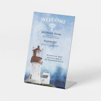WiFi Internet Wachtwoord Strand Verhuur Licht Huis Reclamebord Met Voetstuk
