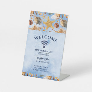 WiFi Internet Wachtwoord Zomer Zee Beach House Ped Reclamebord Met Voetstuk