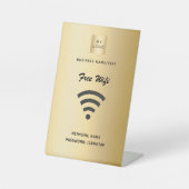 Wifi internet zakelijk logo goud reclamebord met voetstuk (Voorkant)