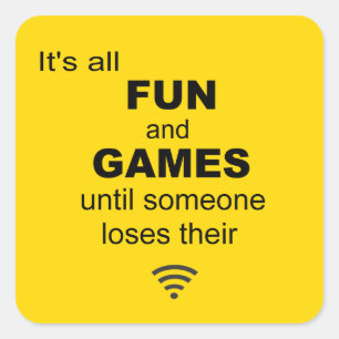 WiFi-internetsticker verliezen - Helder geel Vierkante Sticker