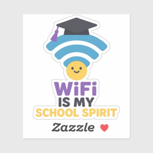 WiFi is mijn school geest grappig studentenleven v Sticker (Vel)