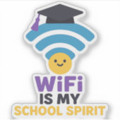 WiFi is mijn school geest grappig studentenleven v Sticker (Voorkant)