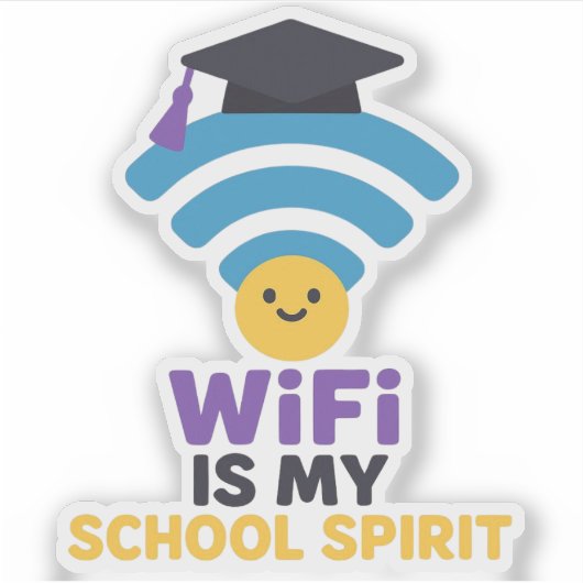 WiFi is mijn school geest grappig studentenleven v Sticker (Voorkant)