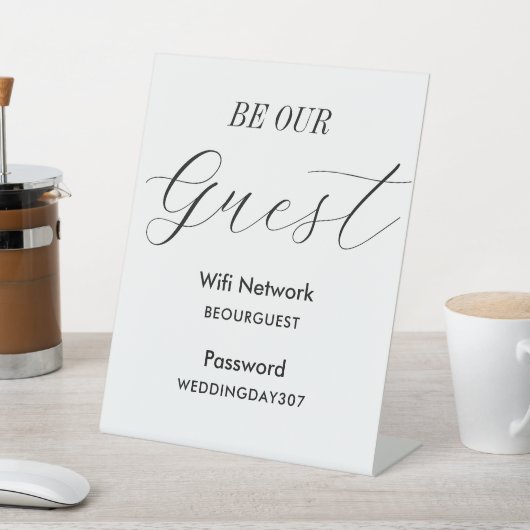 WiFi is onze zwarte bruiloft Reclamebord Met Voetstuk (Insitu)