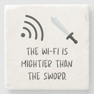 WiFi is sterker dan het zwaard Stenen Onderzetter