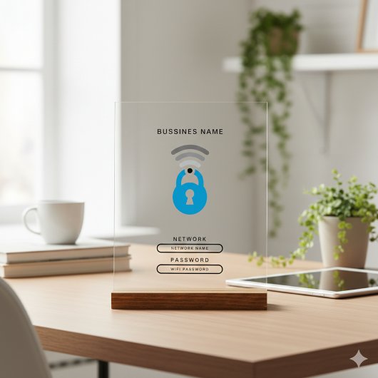 WiFi Key tech logo sjabloon Acryl Sign Bord