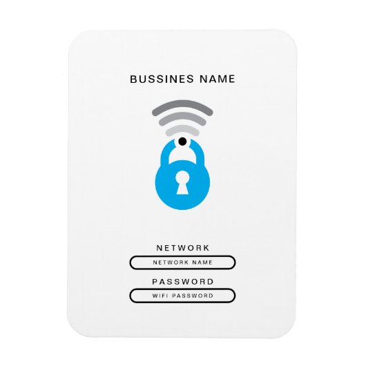 WiFi Key tech logo sjabloon Magneet (Verticaal)