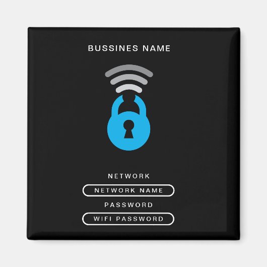 WiFi Key tech logo sjabloon Magneet (Voorkant)