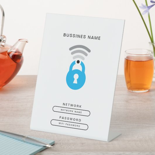 WiFi Key tech logo sjabloon Reclamebord Met Voetstuk (Insitu)
