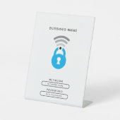 WiFi Key tech logo sjabloon Reclamebord Met Voetstuk (Voorkant)