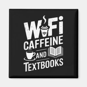 Wifi Koffie En Leerboeken Magneet