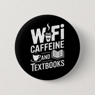 Wifi Koffie En Leerboeken Ronde Button 5,7 Cm