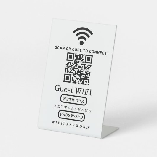 WiFi / Menu QR Code Bord Reclamebord Met Voetstuk (Voorkant)