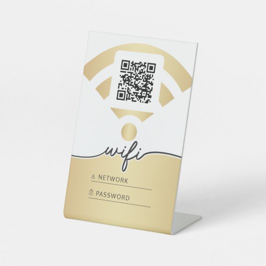 Wifi-naam en -wachtwoord reclamebord met voetstuk (Voorkant)