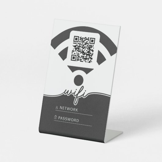Wifi-naam en -wachtwoord reclamebord met voetstuk (Voorkant)