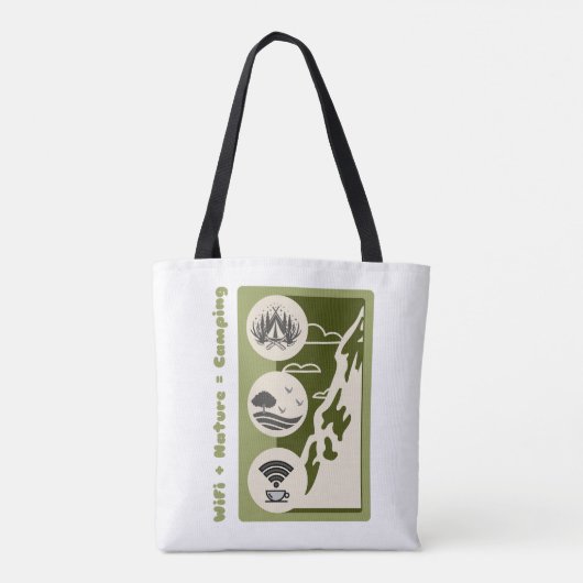 WiFi + nature = camping adventure camping Tote Bag (Achterkant)
