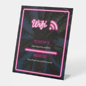 Wifi Neon Sign Roze Reclamebord Met Voetstuk (Voorkant)