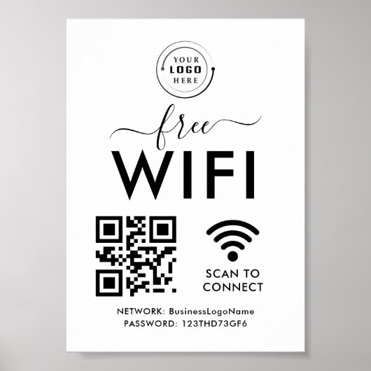 WiFi-netwerk en QR-codescan voor zakelijke klanten Poster (Voorkant)