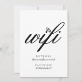 Wifi-netwerk en wachtwoord Aanmelding gastkaart Kaart (Voorkant)