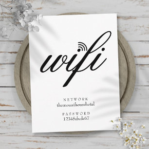 Wifi-netwerk en wachtwoord bord briefkaart