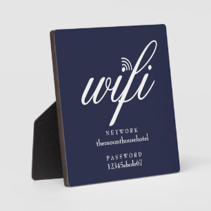 Wifi-netwerk en wachtwoord bordje Navy Blauwe Fotoplaat