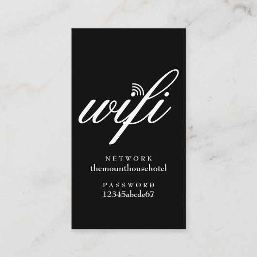 WiFi-netwerk en wachtwoord Guest Kaart Visitekaartje (Voorkant)