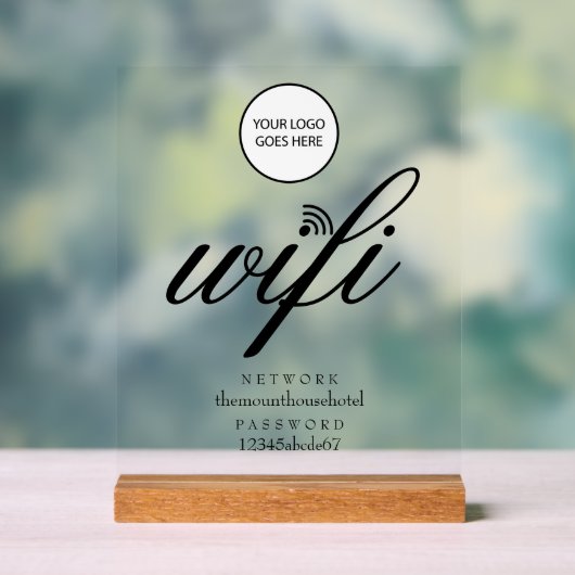 Wifi Netwerk en Wachtwoord Logo Acryl Bord (Neutraal)