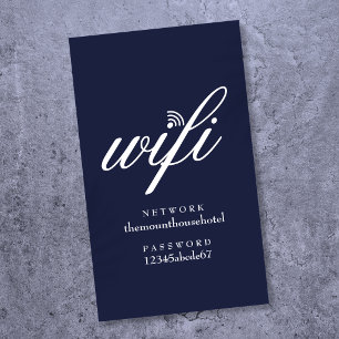 Wifi-netwerk en wachtwoord Navy Blue gastkaart Visitekaartje