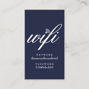 Wifi-netwerk en wachtwoord Navy Blue gastkaart Visitekaartje