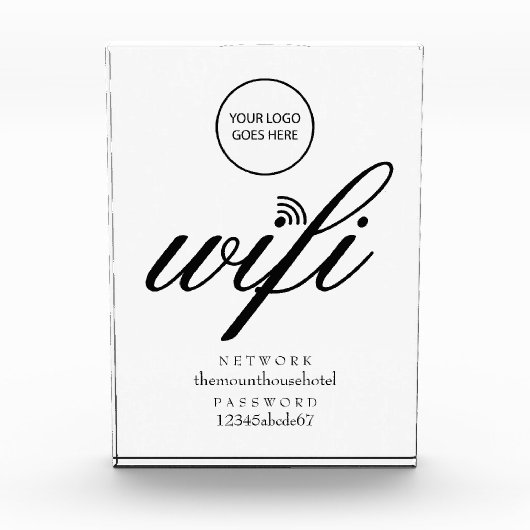 Wifi Netwerk en Wachtwoord Teken Uw Logo Fotoblokken (Voorkant)
