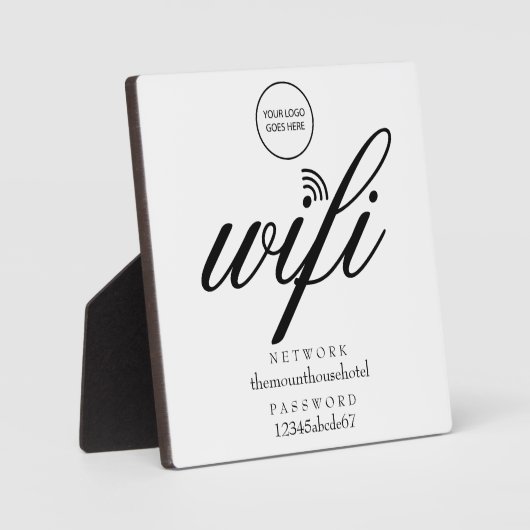 WiFi-netwerk en wachtwoord uw Logo Fotoplaat (Voorkant)