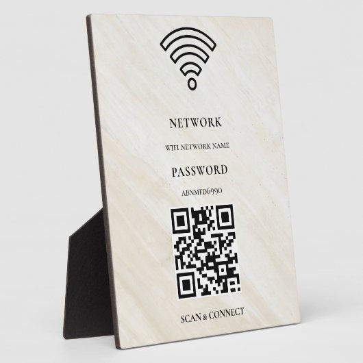 Wifi-netwerk en wachtwoord witte plaat (Zijkant)
