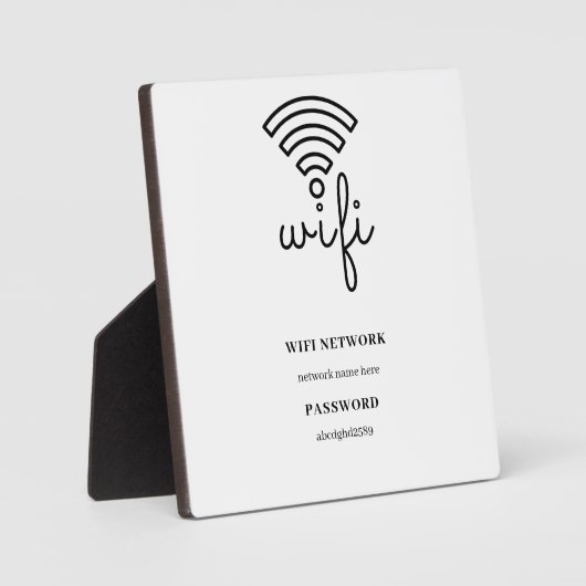 Wifi-netwerk en wachtwoord witte plaat (Voorkant)