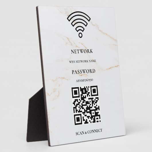 Wifi-netwerk en wachtwoord witte plaat (Zijkant)