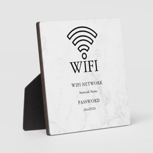 Wifi-netwerk en wachtwoord witte plaat (Voorkant)