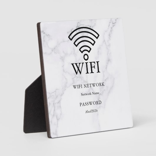 Wifi-netwerk en wachtwoord witte plaat (Voorkant)