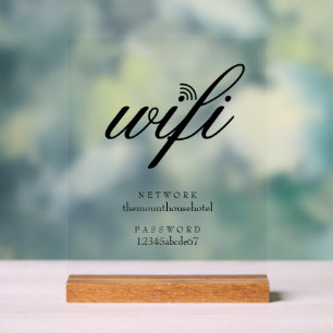 Wifi-netwerk en wachtwoord Zakelijk detailhandel Acryl Bord