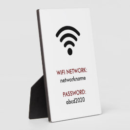 Wifi-netwerk en wachtwoord Zakelijk detailhandel Fotoplaat