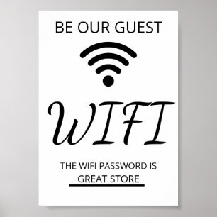 Wifi-netwerk en wachtwoord Zakelijk detailhandel Poster