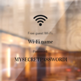 Wifi Netwerk en Wachtwoord Zakelijk Detailhandel Raamsticker