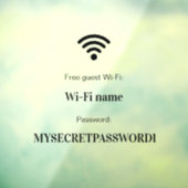 Wifi Netwerk en Wachtwoord Zakelijk Detailhandel Raamsticker (Vel 3)