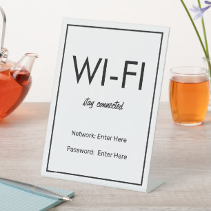 Wifi-netwerk en wachtwoord Zakelijk detailhandel Reclamebord Met Voetstuk