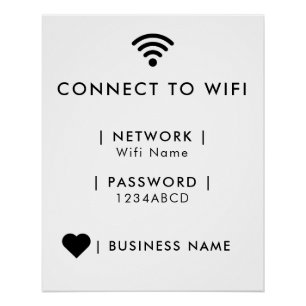 Wifi-netwerk en wachtwoord Zakelijke detailhandel Perfect Poster