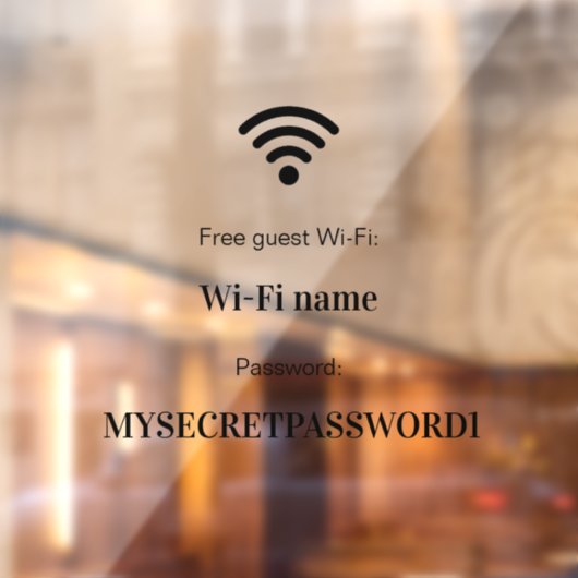 Wifi-netwerk en wachtwoord Zakelijke detailhandel Raamsticker (Vel 2)